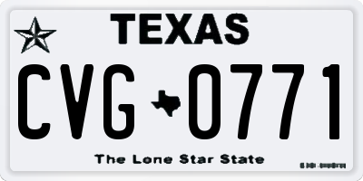 TX license plate CVG0771