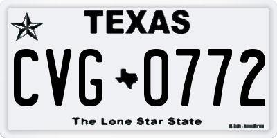 TX license plate CVG0772