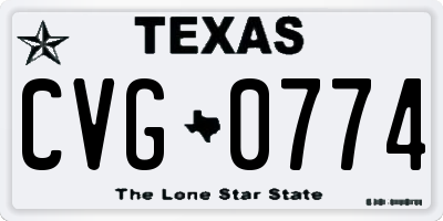 TX license plate CVG0774