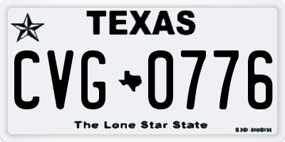 TX license plate CVG0776