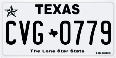 TX license plate CVG0779