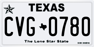 TX license plate CVG0780