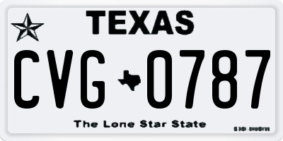 TX license plate CVG0787