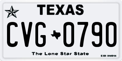 TX license plate CVG0790