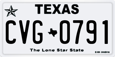 TX license plate CVG0791