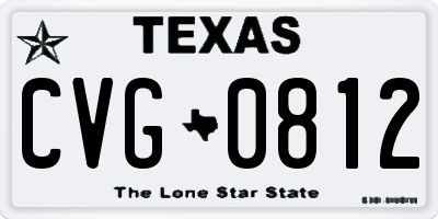 TX license plate CVG0812