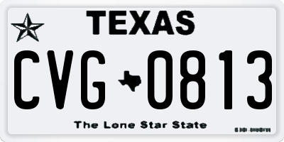 TX license plate CVG0813