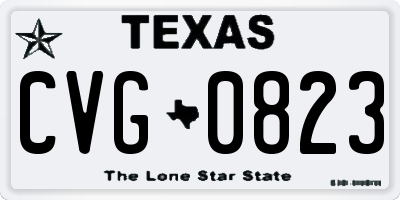 TX license plate CVG0823