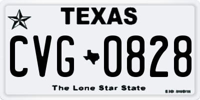TX license plate CVG0828