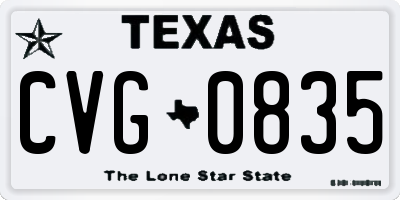 TX license plate CVG0835