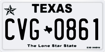 TX license plate CVG0861