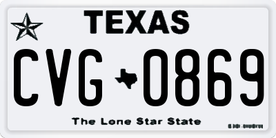 TX license plate CVG0869