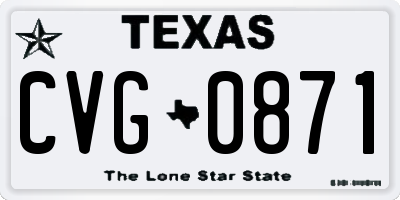 TX license plate CVG0871