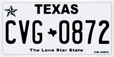 TX license plate CVG0872