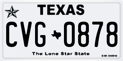 TX license plate CVG0878