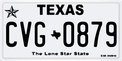 TX license plate CVG0879
