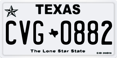 TX license plate CVG0882