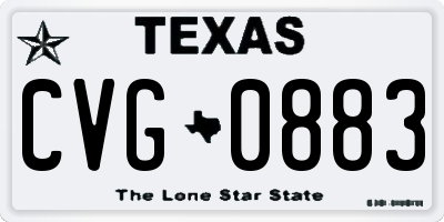 TX license plate CVG0883