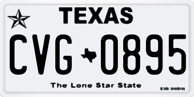 TX license plate CVG0895