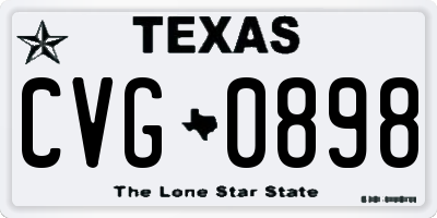 TX license plate CVG0898