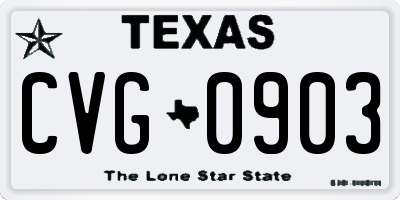 TX license plate CVG0903