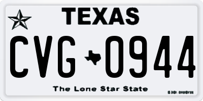 TX license plate CVG0944