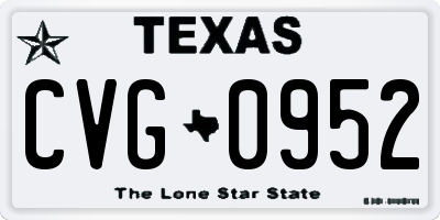 TX license plate CVG0952