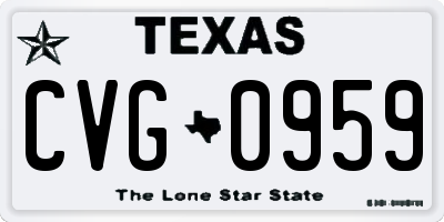 TX license plate CVG0959