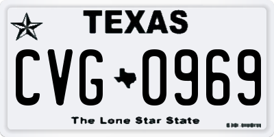 TX license plate CVG0969