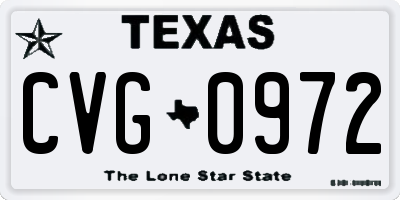 TX license plate CVG0972