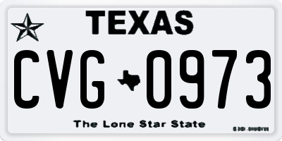 TX license plate CVG0973