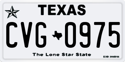 TX license plate CVG0975