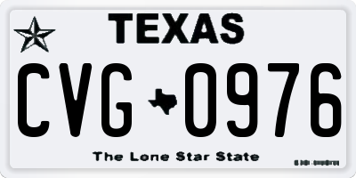TX license plate CVG0976
