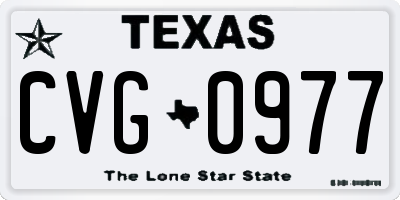 TX license plate CVG0977