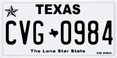 TX license plate CVG0984
