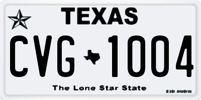 TX license plate CVG1004