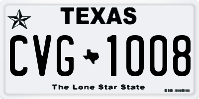 TX license plate CVG1008