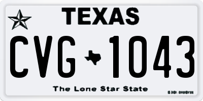 TX license plate CVG1043