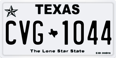 TX license plate CVG1044