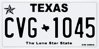 TX license plate CVG1045