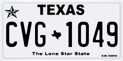 TX license plate CVG1049