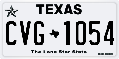 TX license plate CVG1054
