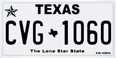 TX license plate CVG1060
