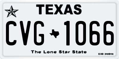 TX license plate CVG1066