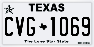 TX license plate CVG1069