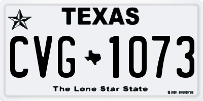 TX license plate CVG1073