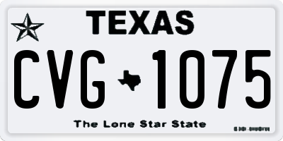 TX license plate CVG1075