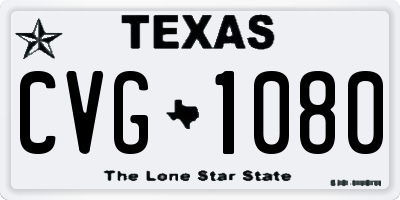 TX license plate CVG1080