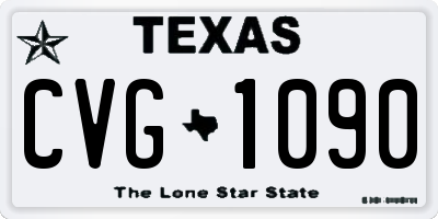TX license plate CVG1090
