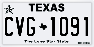 TX license plate CVG1091
